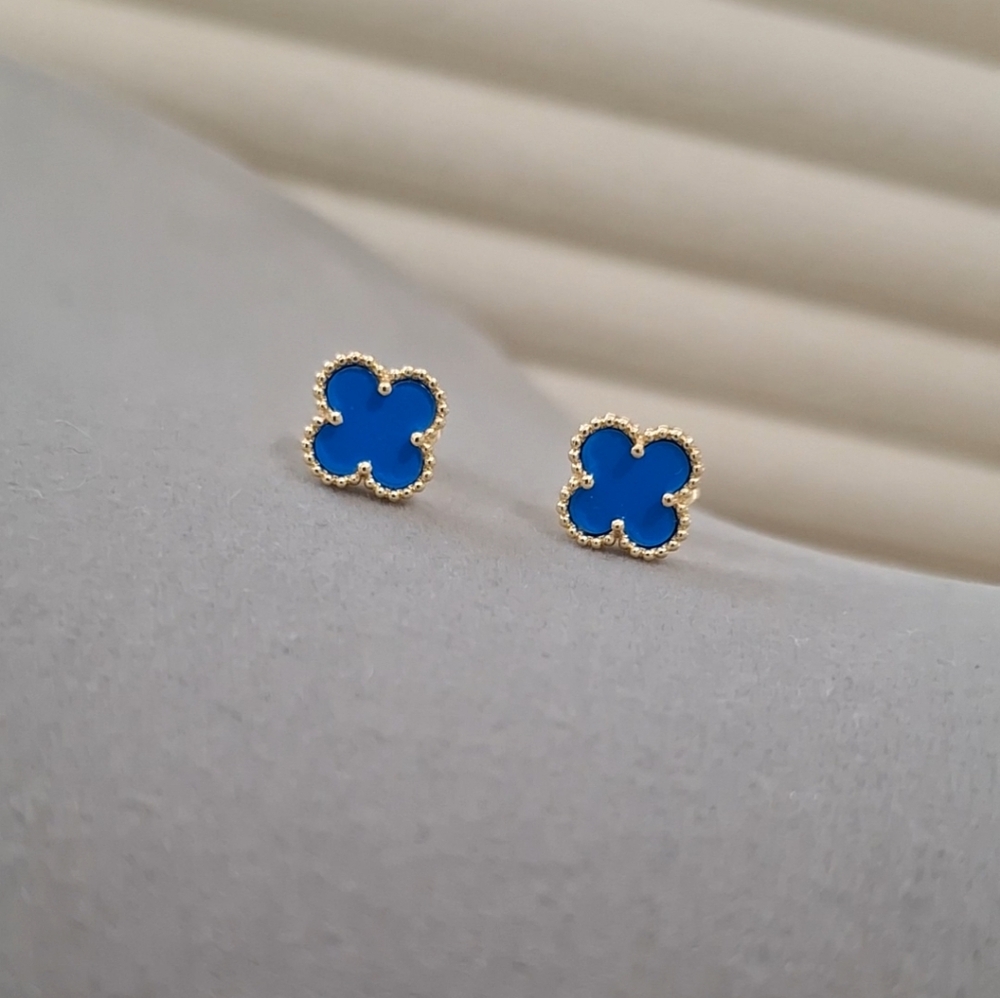 Blue Clover Earrings